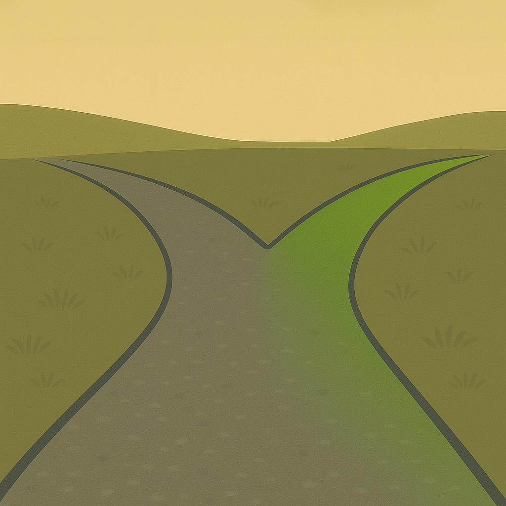 Scene 1b: Fork with one green path